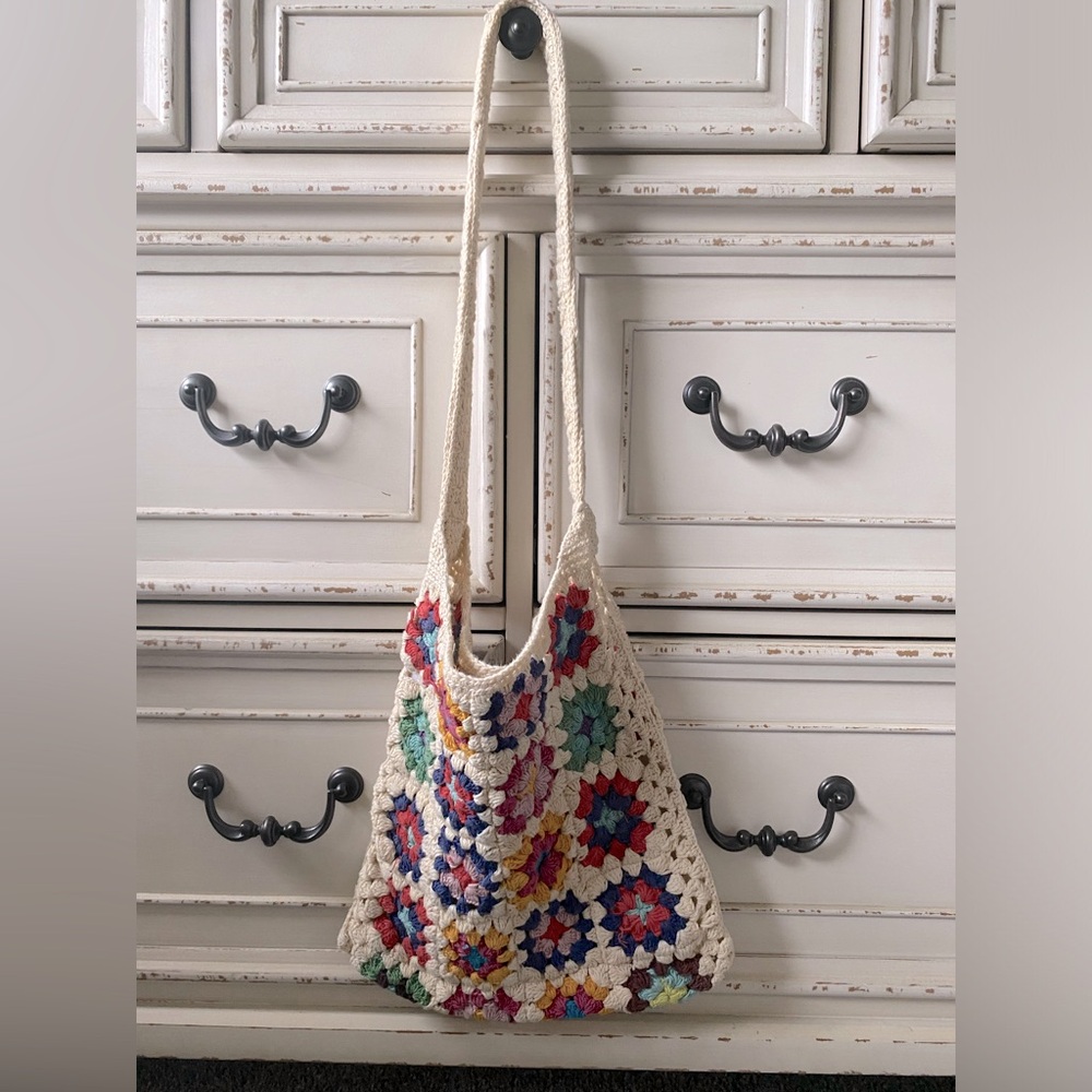 Urban Outfitters Colorful Small Crossbody Crochet Tote Bag